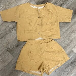 Textured Mustard Yellow Two-Piece Set